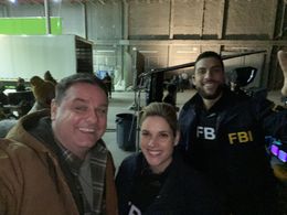 With Missy Peregrym & Zeeko Zaki on set of FBI