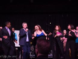 Sam Harris and Megan Frances performing in a Broadway Arts Benefit with Faith Prince, Joan Ryan, and Kerry Butler(not pi
