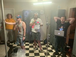 Behind the scenes Crew between set ups