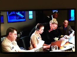 Nell Teare and Katherine Heigl on the set of State of Affairs