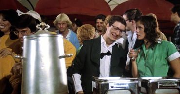 Debra Clinger, Eddie Deezen, Joel Kenney, and Maggie Roswell in Midnight Madness (1980)