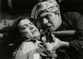 Shukri Sarhan and Farid Shawqi in A Lover's Call (1960)