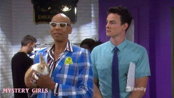 Luke with Rupaul on Mystery Girls