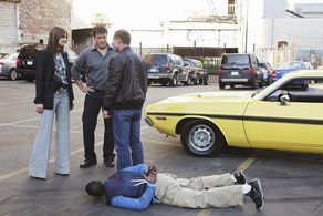 Jason Beghe, Nathan Fillion, Keith D. Robinson, and Stana Katic in Castle (2009)