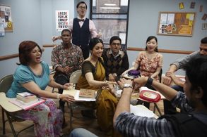 Sridevi, Mehdi Nebbou, Ruth Aguilar, and Maria Romano in English Vinglish (2012)