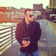 Omar Torres on the set of A Hitmans Tragedy.