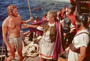 Charlton Heston, Jack Hawkins, and Ferdy Mayne in Ben-Hur (1959)