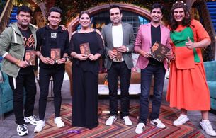 Manoj Bajpayee, Archana Puran Singh, Krishna Abhishek, Pankaj Tripathi, and Kapil Sharma in The Kapil Sharma Show: A Nig