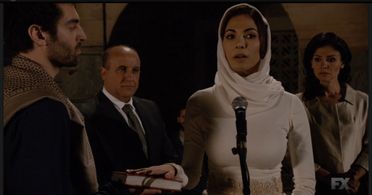 Basma, Joseph Long, Adam El Hagar, and Moran Atias in Tyrant (2014)