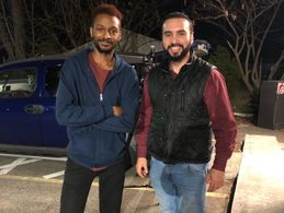 Robert X. Golphin and co-star Ibrahim El Helw on set of 