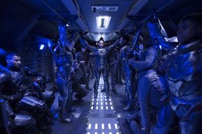 Mpho Koaho, Sarah Allen, Dewshane Williams, and Frankie Adams in The Expanse (2015)