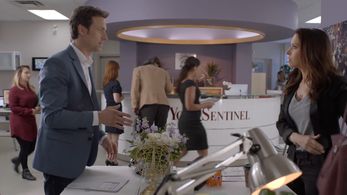 Lacey Chabert and Steve Belford in The Crossword Mysteries: Crossword Mysteries: Abracadaver (2020)