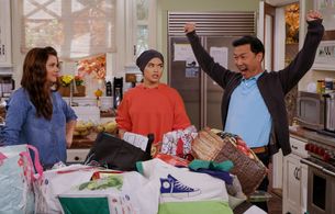 Tiffani Thiessen, Paris Berelc, and Eddie Shin in 