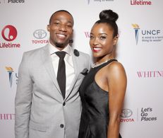 BEVERLY HILLS, CA - JANUARY 06: Actor Arlen Escarpeta and Actress LaToya Tonodeo arrive at the premiere of Lifetime's 'W