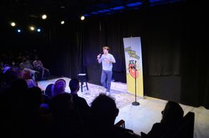 Parker Pannell performing at Cool Beans Comedy