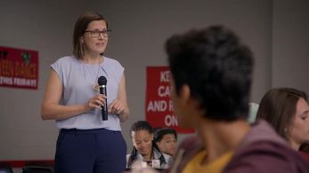 Erin Bradley Dangar and Xolo Maridueña in Cobra Kai (Esqueleto)