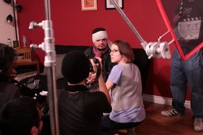 On set for Big Douche Chill, a webseries.