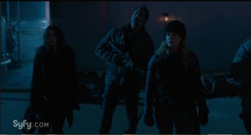 Emily Hampshire, Amanda Schull, and Todd Stashwick in 12 Monkeys (2015)