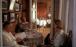 Vladimir Ilin, Lyubov Rudneva, and Vyacheslav Tikhonov in Burnt by the Sun (1994)