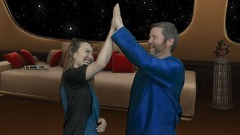 Bryan Kreutz and Lili Fox-Lim in A Captain's Log (2021)