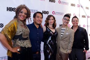 Michelle Ehlen, Shaun Landry, Shaela Cook, and Scott Keiji Takeda at an event for S&M Sally (2015)