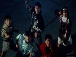 Reiko Chiba, Hideki Fujiwara, Takumi Hashimoto, Yuuta Mochizuki, and Seiju Umon in Dinosaur Squadron Zyuranger (1992)