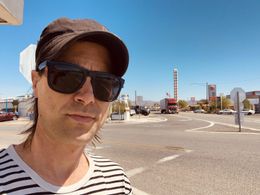 Jordan Lawson on set in Baker, CA.