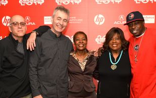 Arthur Agee, Sheila Agee, Peter Gilbert, Steve James, and Chaz Ebert at an event for Hoop Dreams (1994)