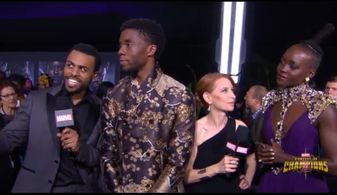Interviewing Chadwick Boseman, and Lupita Nyong'o at the Black panther world premiere