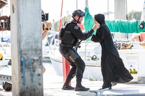 Yasmine Al-Bustami and Jay Harrington in S.W.A.T. (2019)
