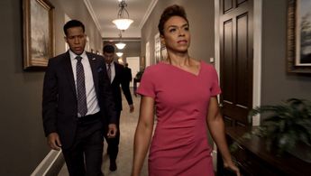 Gillian White as US Press Secretary Diane Wilmont in Tyler Perry’s The Oval.