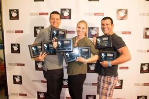 Director Alex D'Lerma, Actors Linda Burzynski and Ed Aristone at 4th Annual Playhouse West Philadelphia Film Festival wi