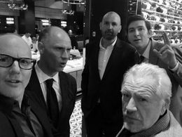 Brian Cox, Nicholas Braun, and Jonathan Glatzer