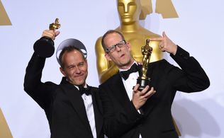 Pete Docter and Jonas Rivera at an event for The Oscars (2016)