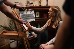 Jessie Vaughn behind the scenes of “A Good Home”