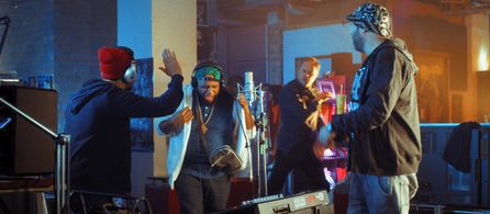 Mimoun Oaïssa, Ruben van der Meer, Guido Pollemans, and Willie Wartaal in The Masters (2015)