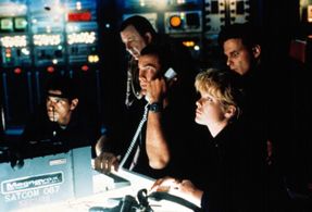 Erika Eleniak, Steven Seagal, Damian Chapa, Raymond Cruz, and Troy Evans in Under Siege (1992)