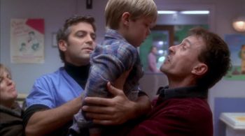 George Clooney, Tricia Cast, Robert Knepper, and Devon Michael in ER (1994)