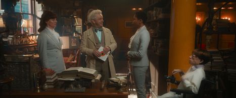 Doon Mackichan, Michael Sheen, Liz Carr, and Gloria Obianyo in Good Omens (2019)