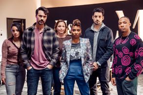 Kelli Williams, Arlen Escarpeta, Shanola Hampton, Karan Oberoi, and Brett Dalton in Found (2023)