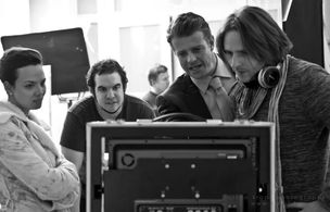 Iván Kamarás, Sonia Couling, Dávid Géczy, and Tamas Simon in Blood and High Heels (2012)