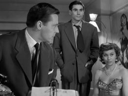 Pierre Grasset, Robert Hossein, and Magali Noël in Rififi (1955)
