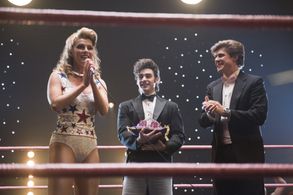 Christopher Lowell, Betty Gilpin, and Alex Rich in GLOW (2017)