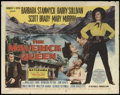 Barbara Stanwyck, Scott Brady, Mary Murphy, and Barry Sullivan in The Maverick Queen (1956)