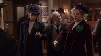 Helene Joy, David Talbot, and Nicole Underhay in Murdoch Mysteries (2008)
