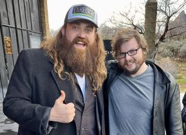 Actors Brandon Krum & Spencer Breslin on location filming Desert Fiends.