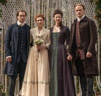 Caitríona Balfe, Sam Heughan, Richard Rankin, and Sophie Skelton in Outlander (2014)