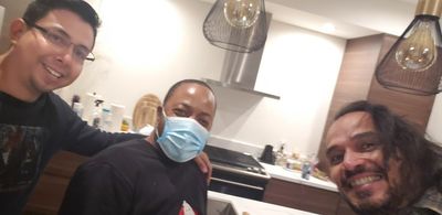 Ely Bam's, with Sidow Sobrino filming Surviving the Cartel, on location in Yucca Valley, CA