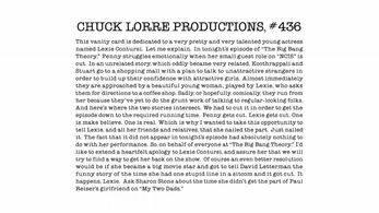Chuck Lorre's Vanity Card, 