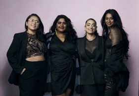 Golshan Abdmoulaie, Stephanie Sonny Hooker, V.T. Nayani, and Priya Guns at an event for This Place (2022)